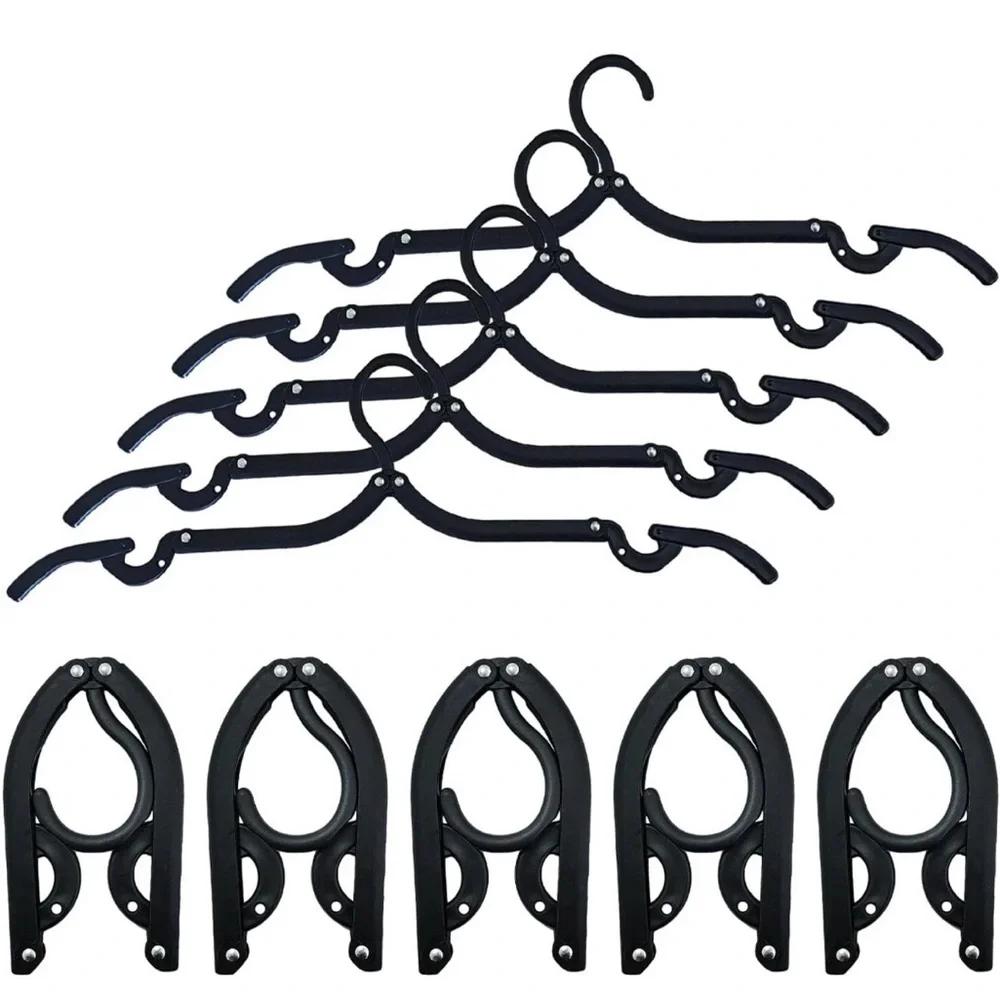 🔥Final Sale🔥 Set of 10 black foldable travel clothes hangers